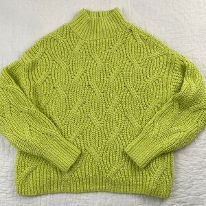 American Eagle Knit Cotton Green Turtleneck Sweater size Medium